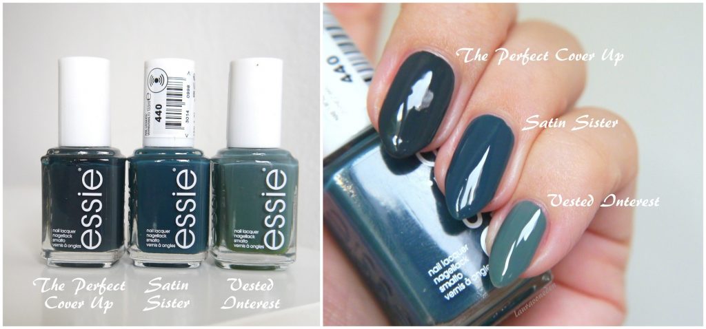 Essie The Perfect Cover Up, Satin Sister, Vested Interest